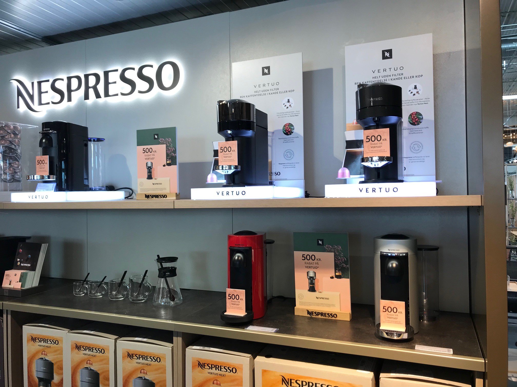 Nespresso promotags, brochures, vouchers, signs